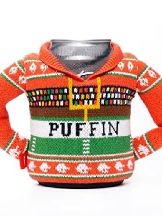 Puffin Other - Puffin Orange Knit Sweater Can Cooler